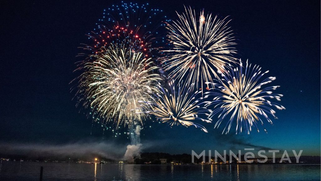 fireworks over lake Minnetonka